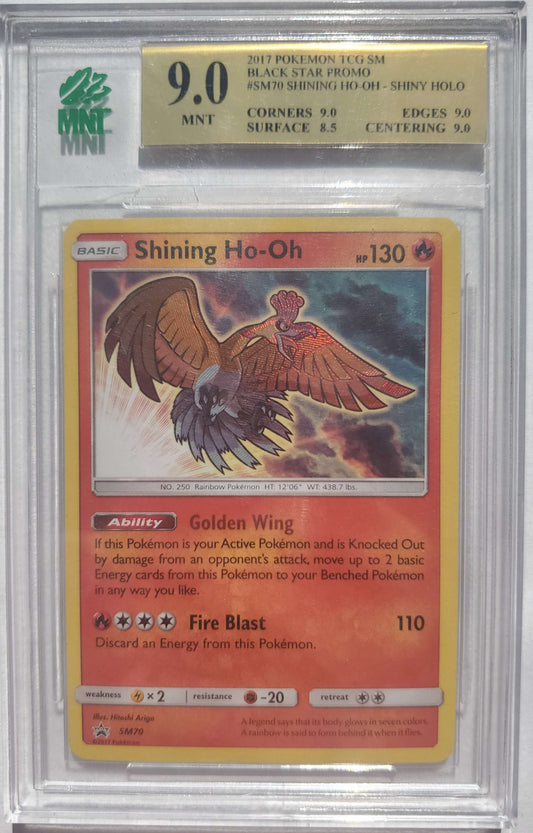 2017 POKEMON TCG SM BLACK STAR PROMO #SM70 SHINING HO-OH - SHINY HOLO MNT 9.0